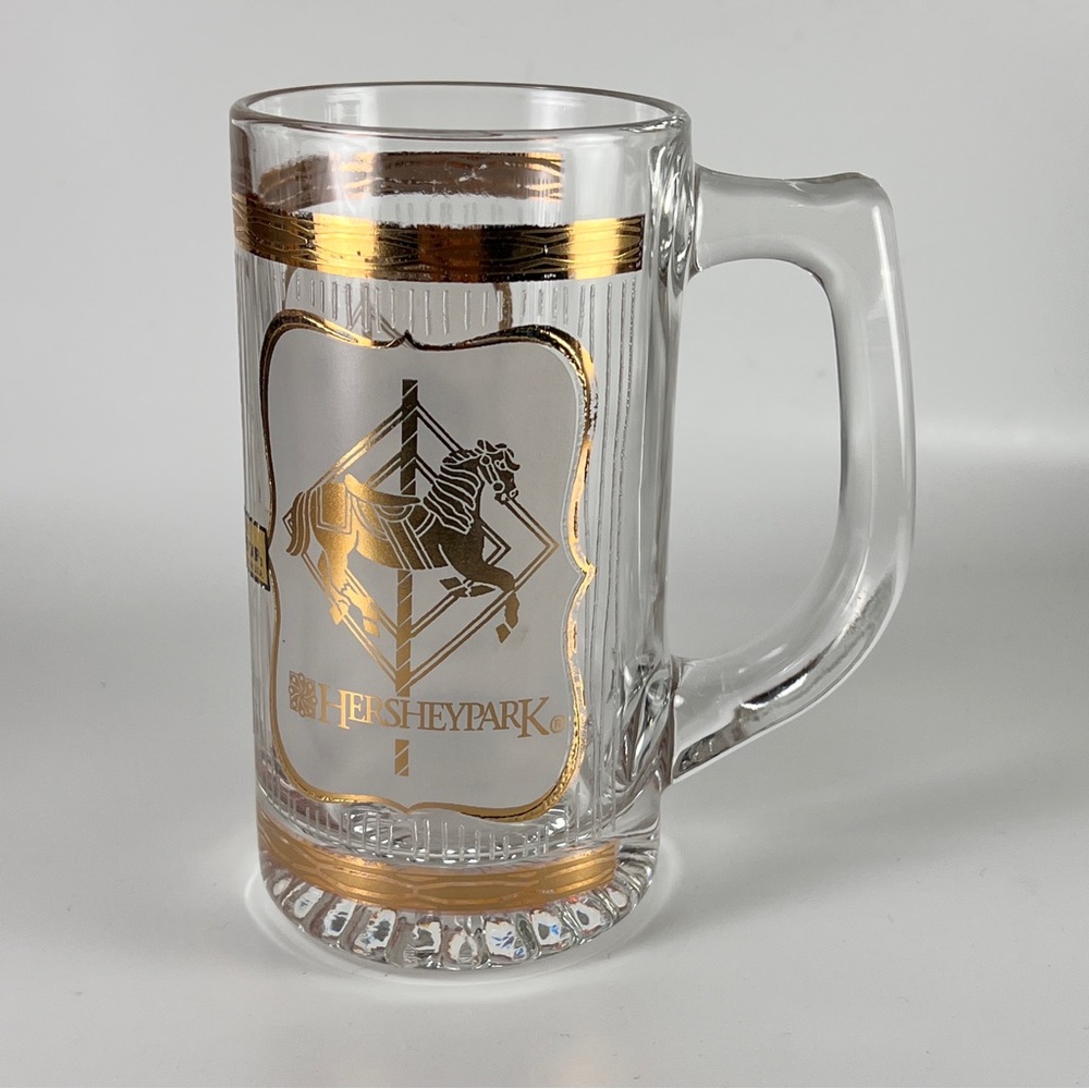 Vtg Hershey Park Beer Mug Stein Glassware Barware Carousel Horse Astar 22K Gold